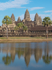 Fototapeta na wymiar Siem Reap-December 22, 2017:Angkor Wat - famous Cambodian landmark