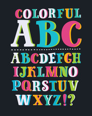 Funny Comics Font. Vector Cartoon Alphabet with All Letters and Numbers