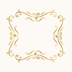 Golden vintage frame. Vector. Isolated.