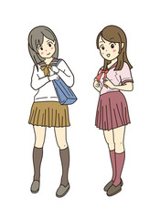 制服の女の子のイラスト
