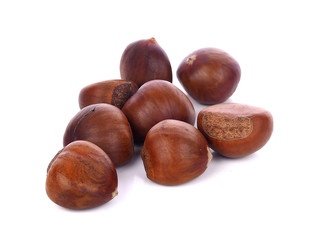 Chestnuts isolated on white background