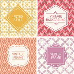 Set of vintage frames in Gold, Red, Orange, Purple