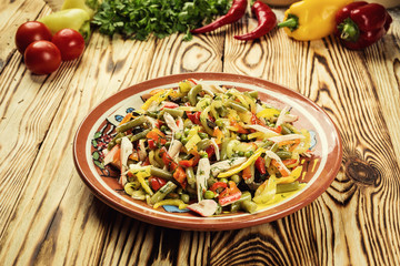 salad with vegetables mix on a plate