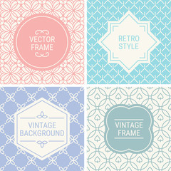 Set of vintage frames in Pink, Blue, Violet, Grey