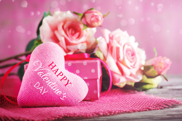 Valentines day card. Mother's day. Selective focus, Background with copy space.