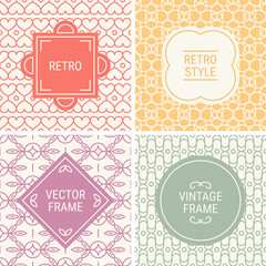 Set of vintage frames in Red, Yellow, Purple, Grey