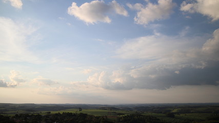 céu, azul, nuvens, branco, cinza, luz