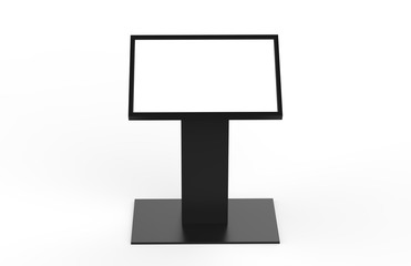 Kiosk information screen on isolated white background, 3d illustrator