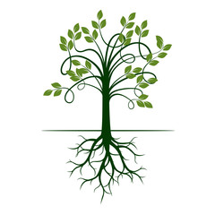 Green Tree. Vector Illustration.