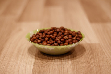 on the table stands pea patties, keks and other meals