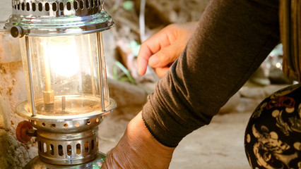 Old Storm lantern Lighting, Hurricane lamp 