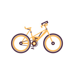 Orange mountain bike, modern bicycle vector Illustration