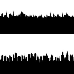 Fototapeta premium vector silhouettes of european city