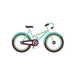 Fototapeta premium Turquoise and yellow bike, modern bicycle vector Illustration