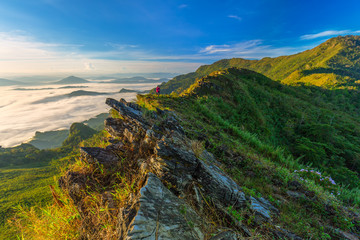 Fototapeta na wymiar beautiful sunrise and View Point in Thailand