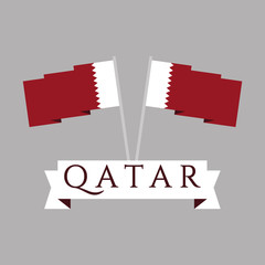 Qatar Flag Vector Template Design