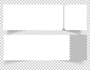 Set of Blank event concert ticket mockup template. Concert, party or festival ticket design template.