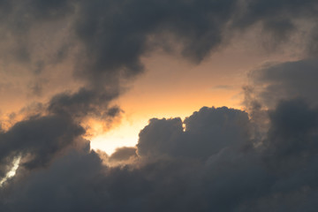 Storm clouds at sunset
