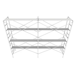 Scaffolding metal construction isolated on white. 3d render illustration