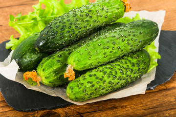 Green cucumbers
