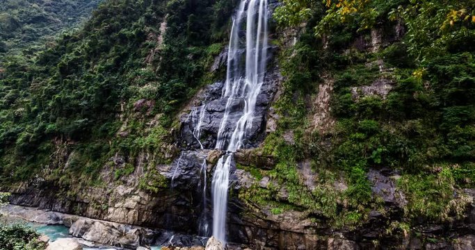 beautiful taipei Wulai Falls timelapse in taiwan