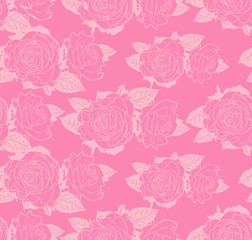  Rose line simply seamless vector pattern