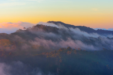 beautiful sunrise and View Point at Chiangrai Thailand