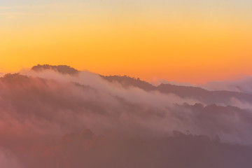 beautiful sunrise and View Point at Chiangrai Thailand