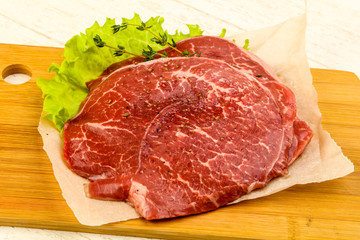 Raw beef schnitzel