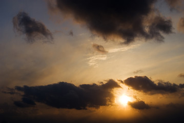 夕焼け　夕日　素材