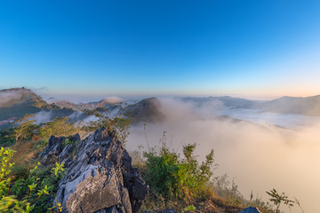 beautiful sunrise and View Point at Chiangrai Thailand