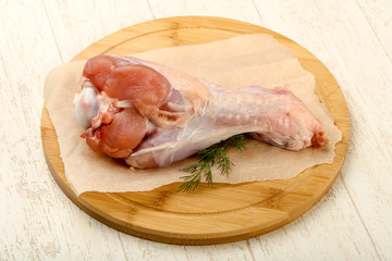 Raw turkey leg