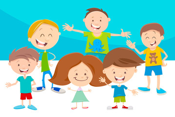 cartoon funny children characters group