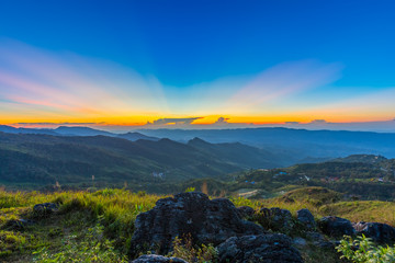 beautiful Sunset and View Point at Chiangrai Thailand

