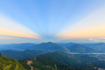 beautiful Sunset and View Point at Chiangrai Thailand

