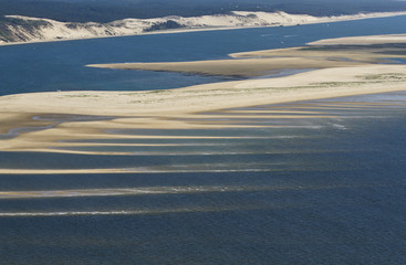 Vue aérienne du banc d'Arguin