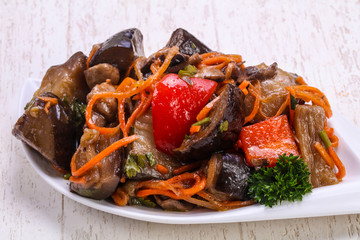 Pickled eggplant with vegetables