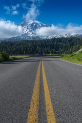 Center of Road and Mount Rainier