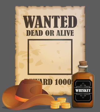 Wild west poster design template