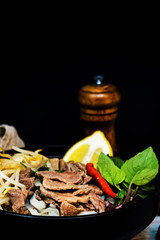 Tasty Vietnamese food  Bo bun rice vermicelli