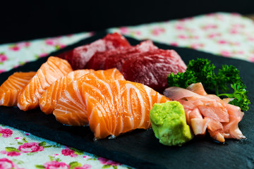 Salmon Tataki Japanese food salmon fillet