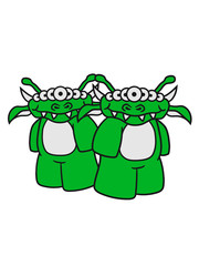 2 freunde team paar frech klein süß niedlich augen viele monster horror halloween comic cartoon clipart