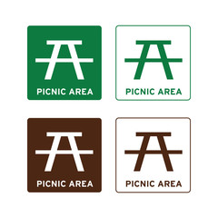 Picnic area road sign set