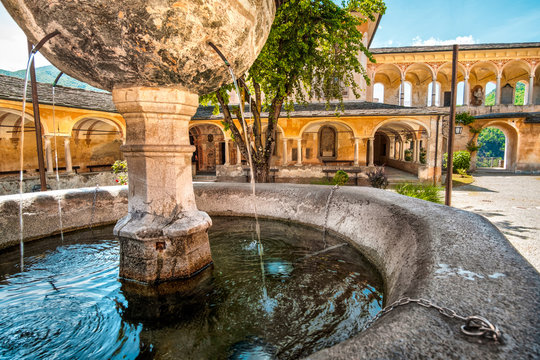 fountain gushing closeup quench thirsty water ancient architectu