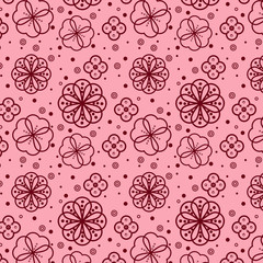 Abstract seamless pattern. Floral wallpaper with cute flowers