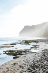 Beautiful remote beach, low tide