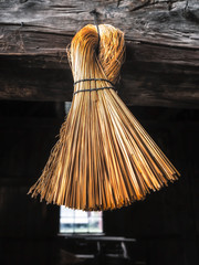 Handmade corn broom found in barn on a farm