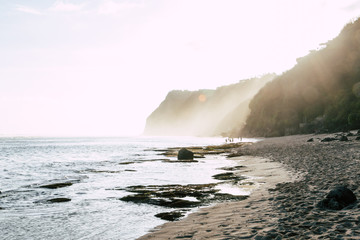 Beautiful remote beach, low tide