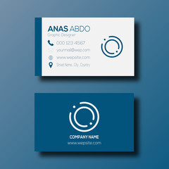 Blue and whıte Business card 