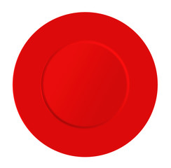 Round dish isolated - red